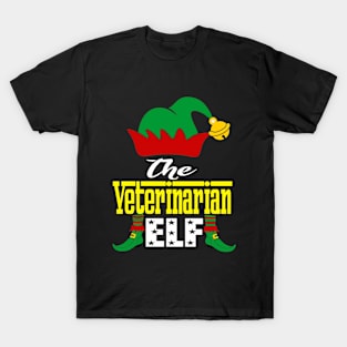 Christmas Veterinarian Elf Family Funny Gift Pajama Christmas T-Shirt